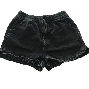 American‎ Eagle Womens Size 6 Black Paperbag Stretch Jean Mom Shorts